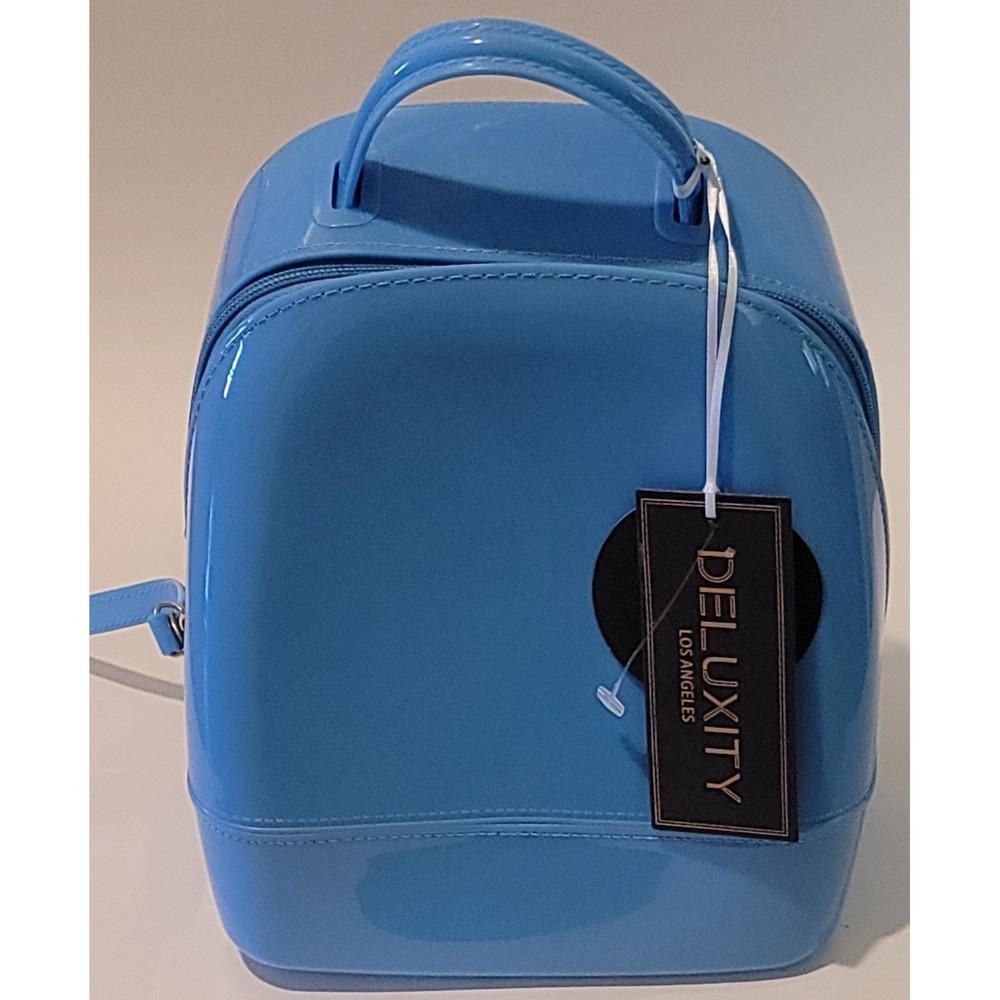 NWT Deluxity Los Angeles Mini Powder Blue Jelly Backpack Bag